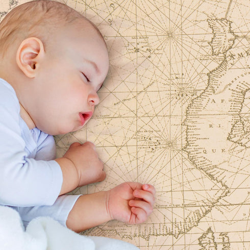 Glenna Jean Explore Baby Fitted Crib Sheet with Map Print, Adventure Explore Travel Theme Soft Infant Bedding Fits