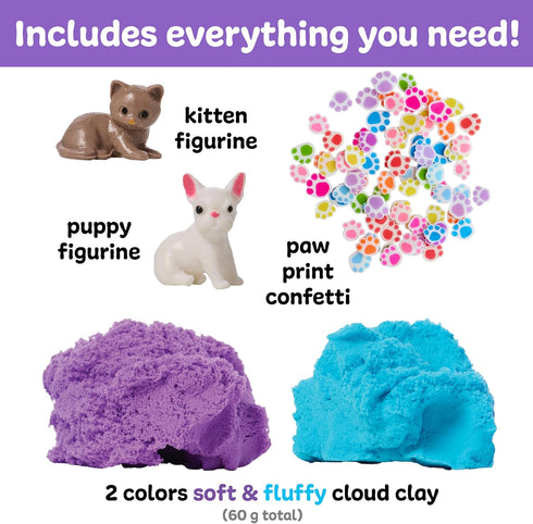 3+) Creativity for Kids Sensory Minis Pets Kit | Cloud Clay Sensory Toy for Kids | Spring Crafts | Mess-Free