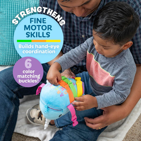Buckle Toys - Bubbly Narwhal - Develop Fine Motor Skills - Sensory Learning Activity Toys - Toddler Plane Travel