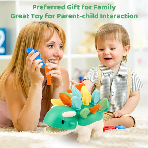 Hirger Montessori Toys for Baby 1-4 Years: Fine Motor Dinosaur Toys, Toddler Learning Educational Toys for Birthday Gift