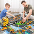 TEMI Toddler Toys for 3-6 Years Old Boys, Die-cast Construction Car Carrier Vehicle Toy Set with Play Mat