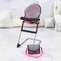Set, Bayer Doll High Chair/Crib Grey, Pink with Dots
