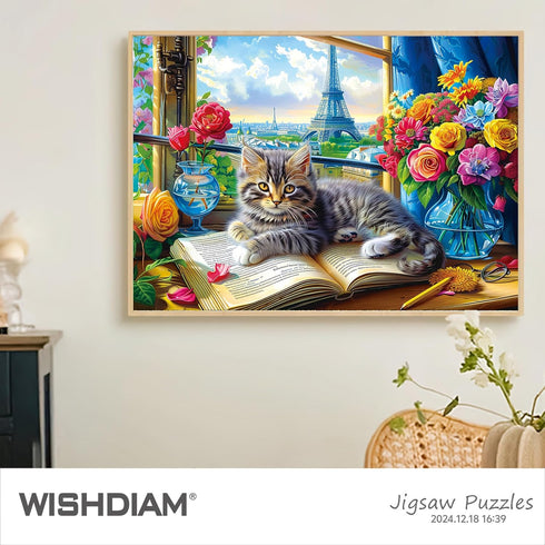 Wishdiam 2 Pack 1000 Jigsaw Puzzles Pieces - Puzzles for Adults - Cute Kitten Cats Funny Pets Animal Lovers Challenging