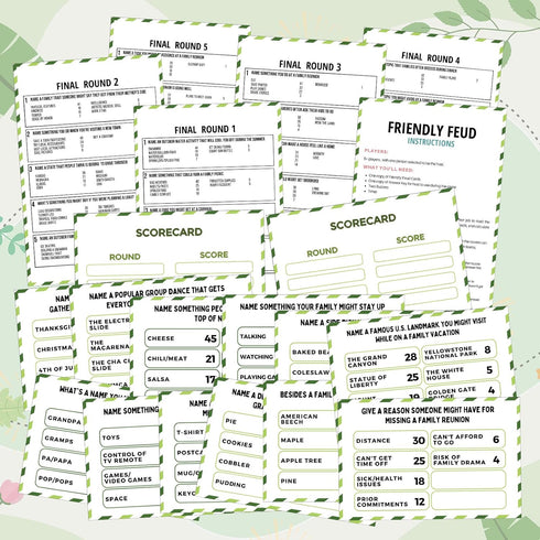 2 Family Reunion Friendly Feud Game with Answer Buzzers, Feud Cards for Game Night Fun Trivia Quiz for Party Groups