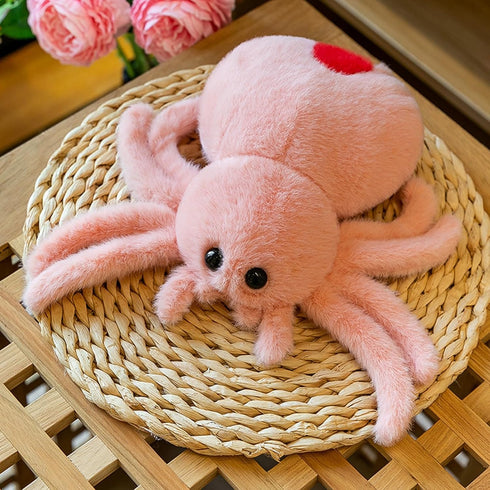 Plush Spider Stuffed Animal Toy, Soft 10 inch Kawaii Halloween Plush Spider Stuffed Toys Decorations Cuddle Gift for Kids and Adults (Pink)