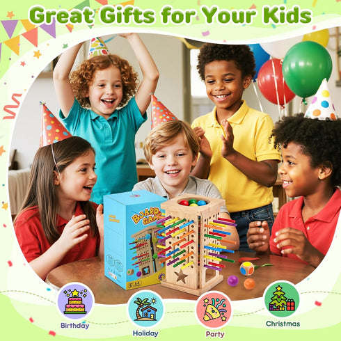 WhimsiPlay 42 3 4 5 6 4-6, 3 Montessori Wooden Board Games, Colorful Sticks Math Learning Toys for Year Olds, Board