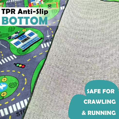 Mishareal Kids Play Mat, Super Soft Car Track Rug, ABC and Shapes Educational Playmat, Non-Slip City Road Traffic