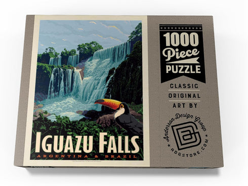 MyPuzzle Iguazú Falls Vintage Poster, Argentina & Brazil, Premium 1000 Piece Jigsaw Puzzle