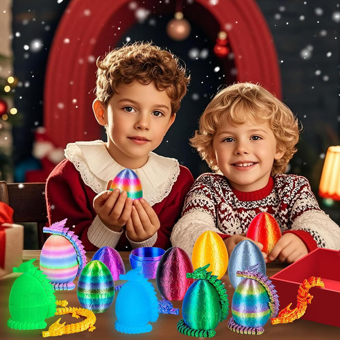 12Pcs 3D 8.86inch 3D 12Pack Printed Dragon Eggs Mini Dragon Eggs with Dragon Inside Printed Toys Dragon Toys for Kid