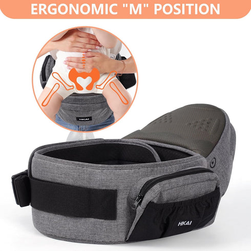 HKAI Baby Hip Carrier,Baby Carrier with Adjustable Waistband & Breathable Mesh, Ergonomic Carrier with Non-Slip Hip