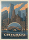 MyPuzzle Chicago, IL: Vintage Poster Magic Bean - Premium 1000 Piece Jigsaw Puzzle for Adults