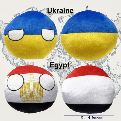 6PC Countryballs Plushies, Soft & Educational National Character Toys, Your Collection of Countryball and Polandball