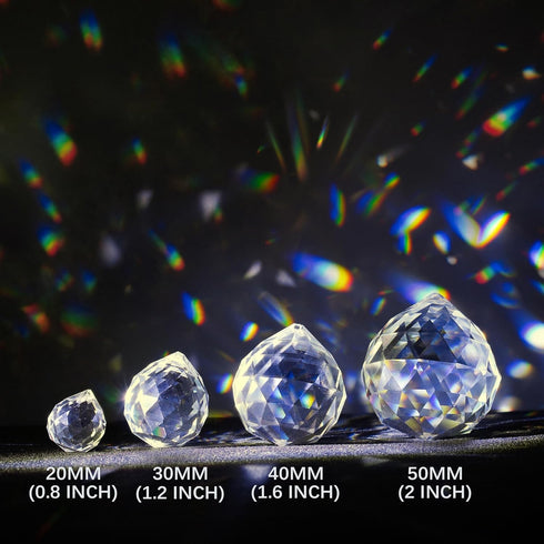Crystalsuncatcher 20mm Clear Glass Crystal Ball Prism, Feng Shui Lamp Hanging Drop, Pack of 12 pcs