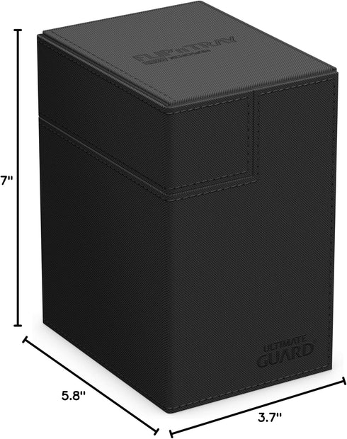 Ultimate Guard Flip 'n' Tray 133+ Deck Case for 133 Double-Sleeved TCG Cards + Dice Tray, Black