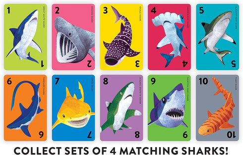 Mudpuppy Go Shark! – Ferocious Kids Go Fish Card Game with Colorful Shark Illustrations, Ages 4+, 2-4 Players