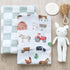 LifeTree Muslin Swaddle Blankets Neutral, Baby Washcloths Farm Animals Swaddling Wrap Nursery Receiving Blanket