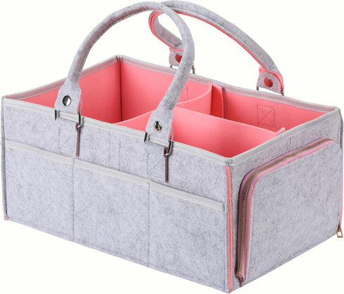 Mr. Pen Baby Diaper Caddy Organizer, Pink Inside, Portable Diaper Organizer for Changing Table, Nursery, Car, Baby Caddy
