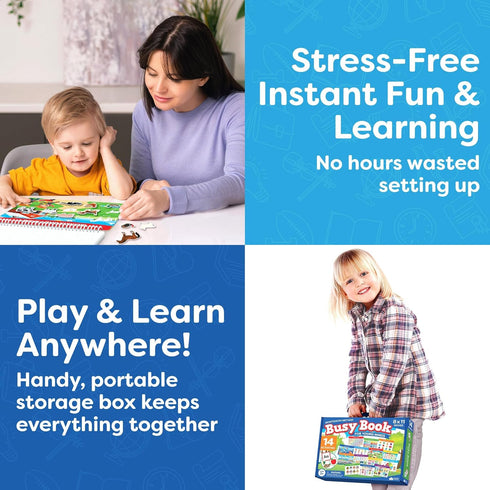 3 3 Montessori Preschool Busy Book for Toddlers Ages and Up - Preassembled - Preschool Learning Activities Montessori
