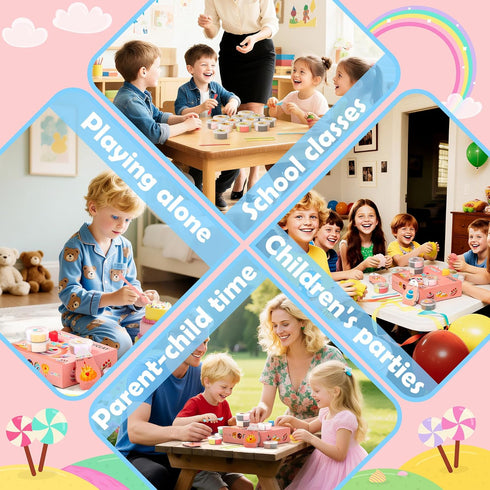 12 Air Dry Clay Kit - Cake Themed, Modeling Clay for Kids, Dessert DIY Model Magic Clay with Tools and Tutorials, Boxes