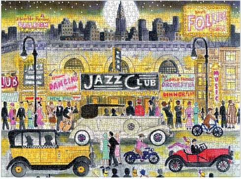 Galison Michael Storrings Jazz Age 1000 Piece Puzzle, Beautifully Illustrated Design, Fun Activity for the Whole Family