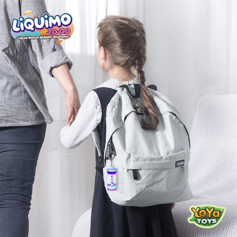 YoYa Toys Liquimo To Go Toys for Kids, Set of 4 Liquid Motion Bubbler Keychains for Calming Play