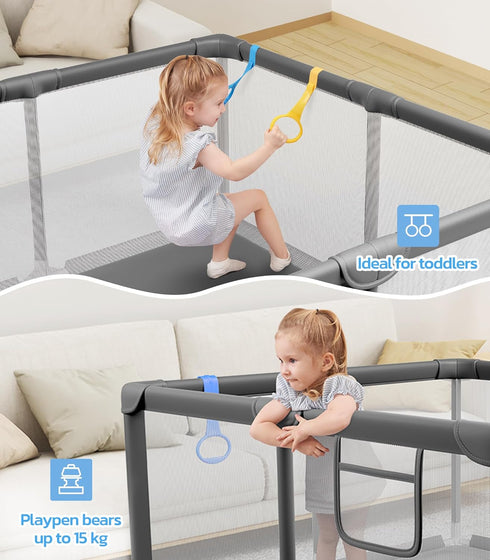 47"x47" Setup, Dripex Baby Playpen, Small Playpen for Babies, Enhanced Safety Baby Play Yard for Indoor & Outdoor