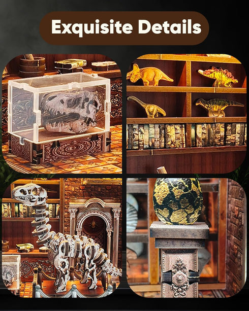 DIY Miniature House Kit Mini House Book Nook Kit Bookend Bookcase Craft Bookshelf Home Decor with LED Light Christmas