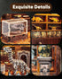 DIY Miniature House Kit Mini House Book Nook Kit Bookend Bookcase Craft Bookshelf Home Decor with LED Light Christmas
