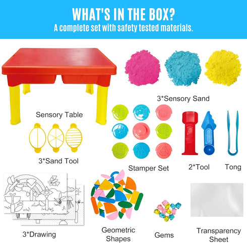 3 4 5 6 717x11.5x10.2 Inches Carolart Sensory Table with Sands, Sand & Water Play Table for KidsIndoor and Outdoor