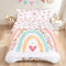 Toddler Bedding Sets Twin Size for Girls, Rainbow Toddler Crib Bedding Set