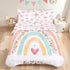 Toddler Bedding Sets Twin Size for Girls, Rainbow Toddler Crib Bedding Set
