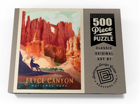 MyPuzzle Bryce Canyon National Park Vintage Poster, Mule Deer - Premium 500 Piece Jigsaw Puzzle