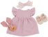 LullaBaby 14-Inch Baby Doll Clothes Pink Dress, Headband, Teether & Shoes Pretend