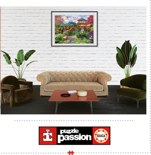 Educa 1500 33,46" 23,62". 14 (19937) - Japanese Garden | Piece Puzzle for Adults. Measurements: x Years Old