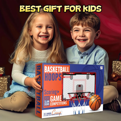 HopeRock Indoor Basketball Hoop for Kids, Over The Door Mini Hoop with LED Scoreboard