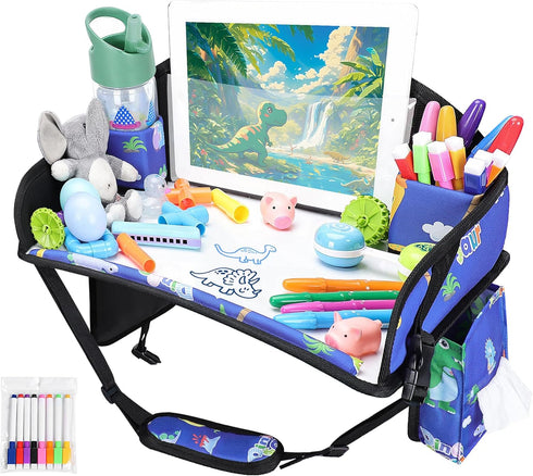 Kids Travel Tray for Airplane - Toddler Car Seat Table Tray, Road