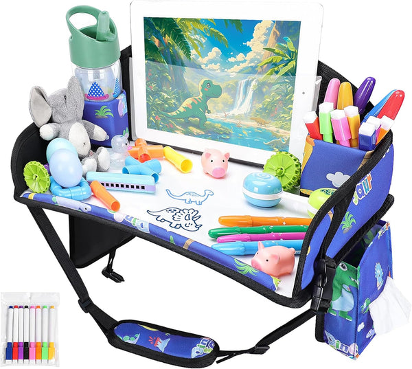 Kids Travel Tray for Airplane - Toddler Car Seat Table Tray, Road