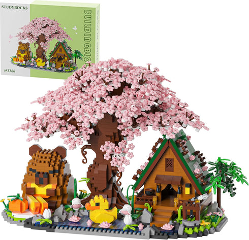 STUDYBOCKS Capybara Cherry Blossom Bonsai Tree House Building Sets for Adults & Kids