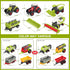 Oriate Farm Tractor Set, 34 Piece Die Cast Vehicle Playset, Large Tractors Toy for Kids Birthday Gift