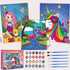 3 Pack Paint-by-Numbers Kit for Kids, 8x10 Inch Framed Canvas with 24 Acrylic Paint Pots, 6 Brushes, Art Set