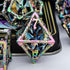 ARUOHHA Rainbow Hollow DND Dice Set, 7PCS Metal Polyhedral Dice for Dungeons and Dragons with Gift Box D20 D12 D10 D8