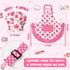 Set 2Pcs R HORSE Kid Apron and Chef Hat - Adjustable Children Pink Flower Kitchen Toddler Apron for Girls, Role Play