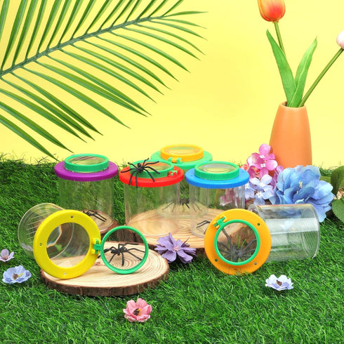 Coopay 24 Pieces Magnifying Insect Box - Bug Viewer Cage & Magnifier Container for Kids Science Exploration Tools