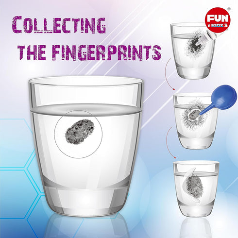 Fingerprint Kit for Kids Ages 8-12, FunKidz Detective Spy Gear STEM Science Project with Crime Scene Investigations