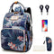 Floral Diaper Bag Backpack with USB Charging Port Stroller Straps and Insulated