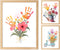 CHERRY CHEERS Flower Bouquet Handprint Art Kit, 3 Special Unique Sheets with Floral Design,