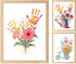 CHERRY CHEERS Flower Bouquet Handprint Art Kit, 3 Special Unique Sheets with Floral Design,
