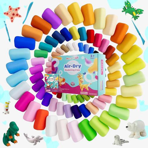 90 Air Dry Clay Colors, Modeling Clay for Kids, DIY Model Magic, Molding Clay Kit with Sculpting Tools, Non-Sticky Soft