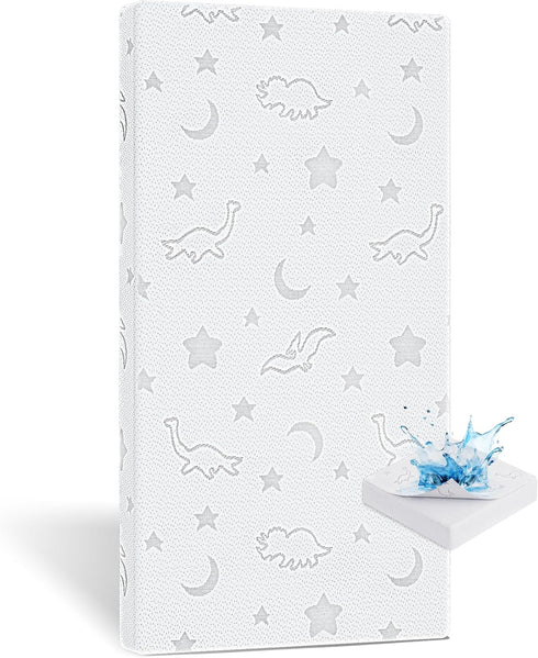 Crib Mattress Topper 2" x 27.5" x 52", High Density Foam Breathable