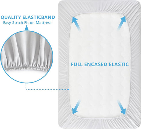 Pack 2 Pack, 38'' 24'', TILLYOU Mini Crib Fitted Sheets - Soft Knit Sheet for N Play, Microfiber Mini Crib Sheets